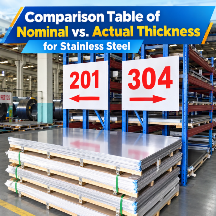 Comparison Table of Nominal vs. Actual Thickness for Stainless Steel